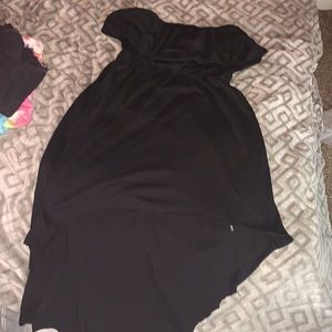 Black dress cut off shoulder